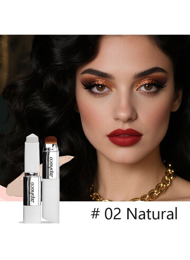 zephoco Color Changing Foudation Stick，Cream Stick V White - Medium to Full Coverage, Dewy & Hydrating Makeup, Dual-Ended with Brush for Flawless Look # Natural - Image 2